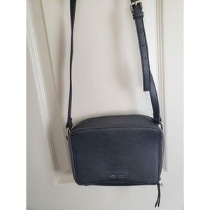 Nine West Double Zipper Grey Metallic Crossbody Bag